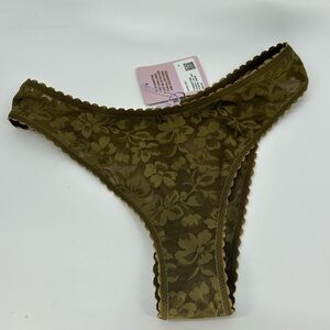Savage X Fenty, lavish lace, Brazilian, olive green, panties, underwear, medium